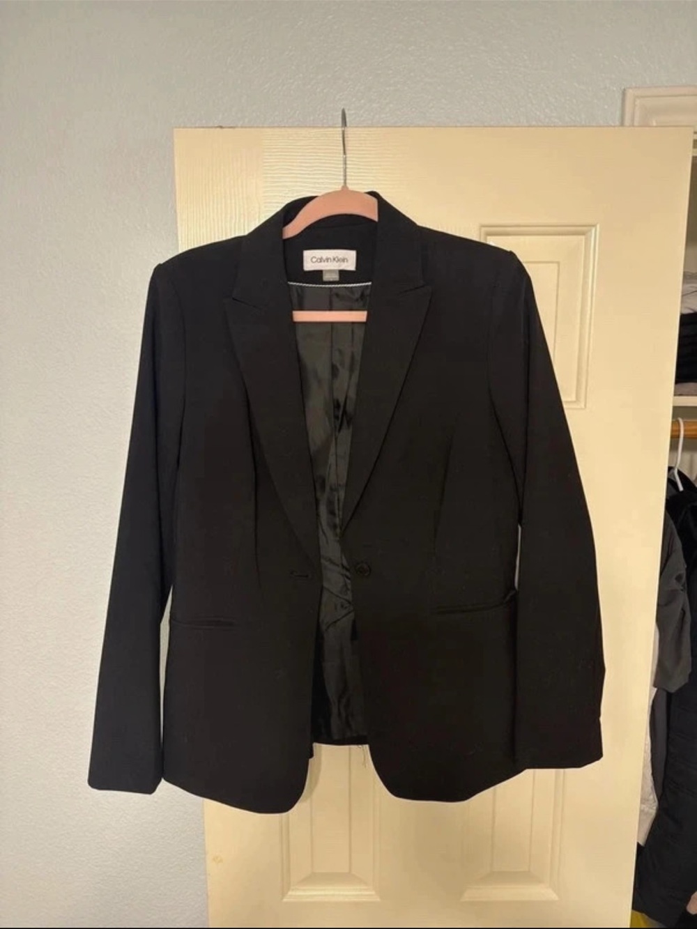 Calvin Klein Black Single-Button Tailored Blazer